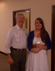 Pictured Above- Terry S., Okaloosa County 4-H Association President, and Morgan S., Senior Horseman of the Year Award Winner.