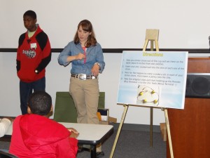 Jefferson County Teen Council member Allison Cone teaching a class at 4-H Blitz entitled “Electro-Juice” .