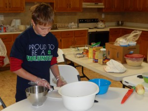 4-Her Isaac Brooks helped prepare meals for hospice patients as part of his 4-H Community Service Project.