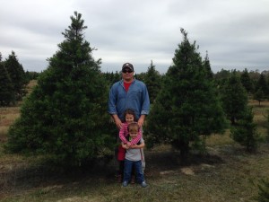 Whispering Pines Tree Farm with proprietor Mike Kelly and 2 children