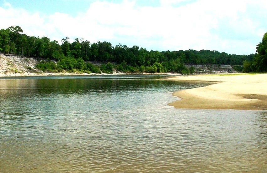 Meandering Apalachicola River connects the watershed to Apalachicola Bay and eventually the Gulf of Mexico
