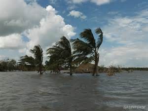 Islands in the south Pacific who are dealing with the impacts of sea level rise during storm events. Photo: Greenpeace
