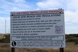 Many feel that you are not allowed on Eglin property. This is true for much of the island under their jurisdiction but there are places where you can park and enjoy the beach - though you must obey their rules. 