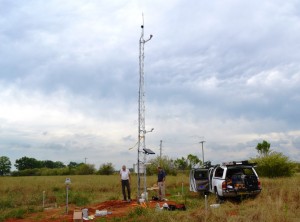 Pictured above: Mike Goodchild, Walton Co. Extension Director and George Braun, FAWN Program Engineer installing the new Weather Station.