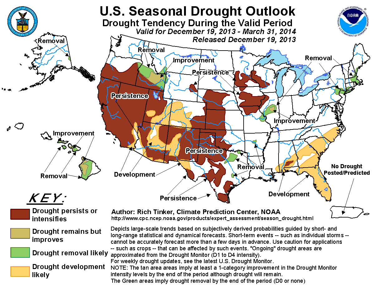 12-19-13 US Seasonal Drought Outlook