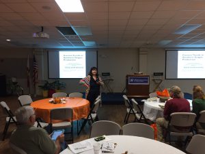 Dr. Violeta Tsolova presenting about grape varieties at the Panhandle Fruit & Vegetable Conference. Photo Credit: Matt Orwat, UF/IFAS Extension.