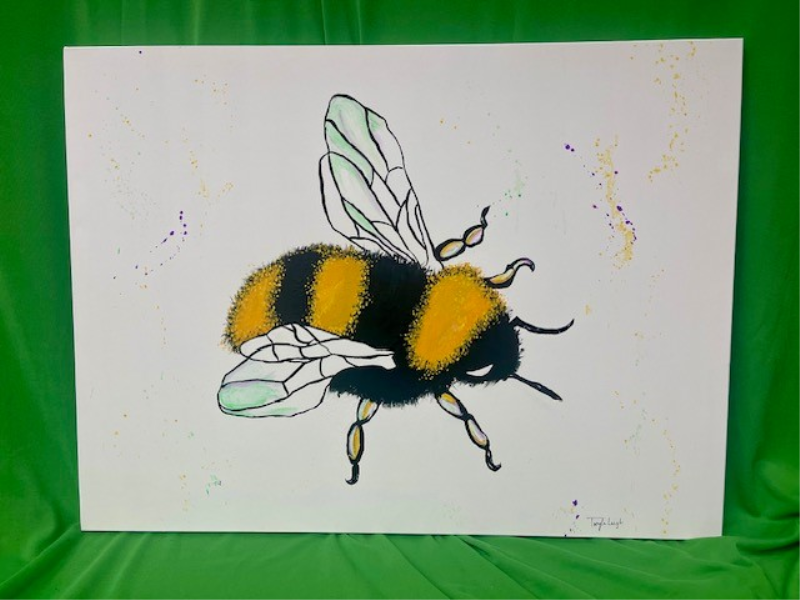 Hand Painted Bee Photo