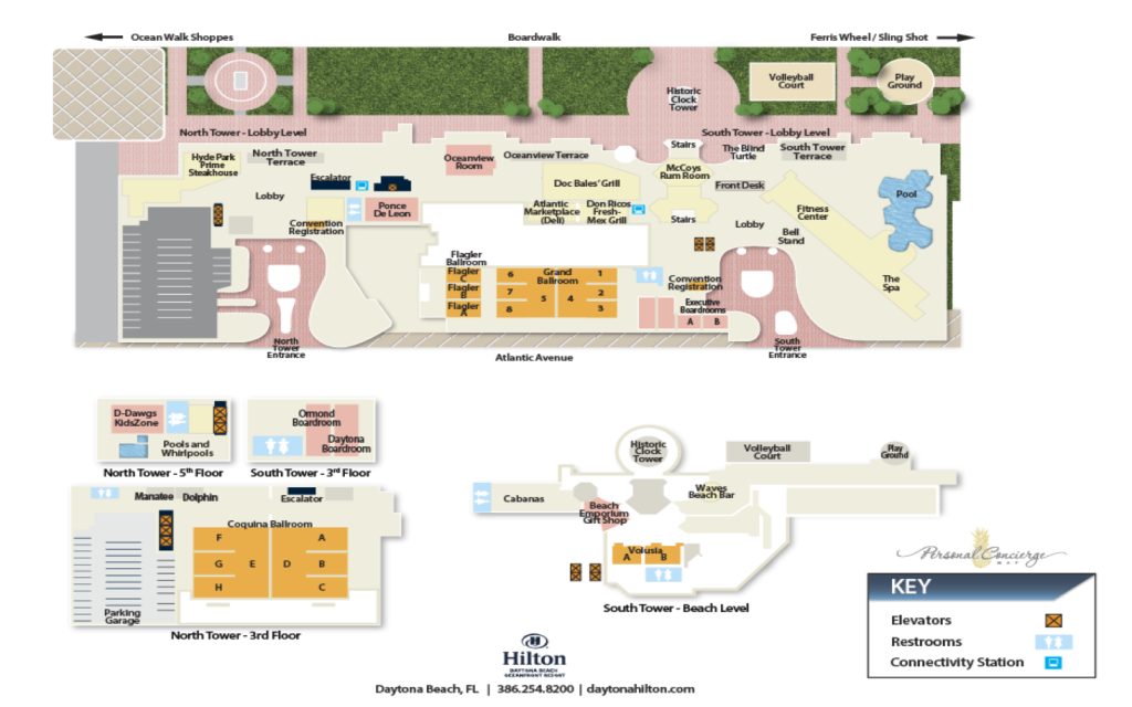 Hilton Daytona Beach Conference Hotel Map